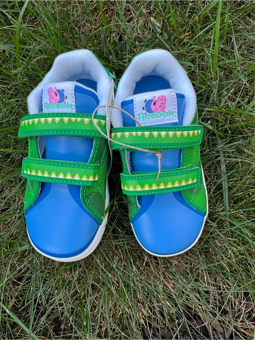 Peppa Pig Dinesaw Reebok Kids' Blue & Green Velcro Sneakers